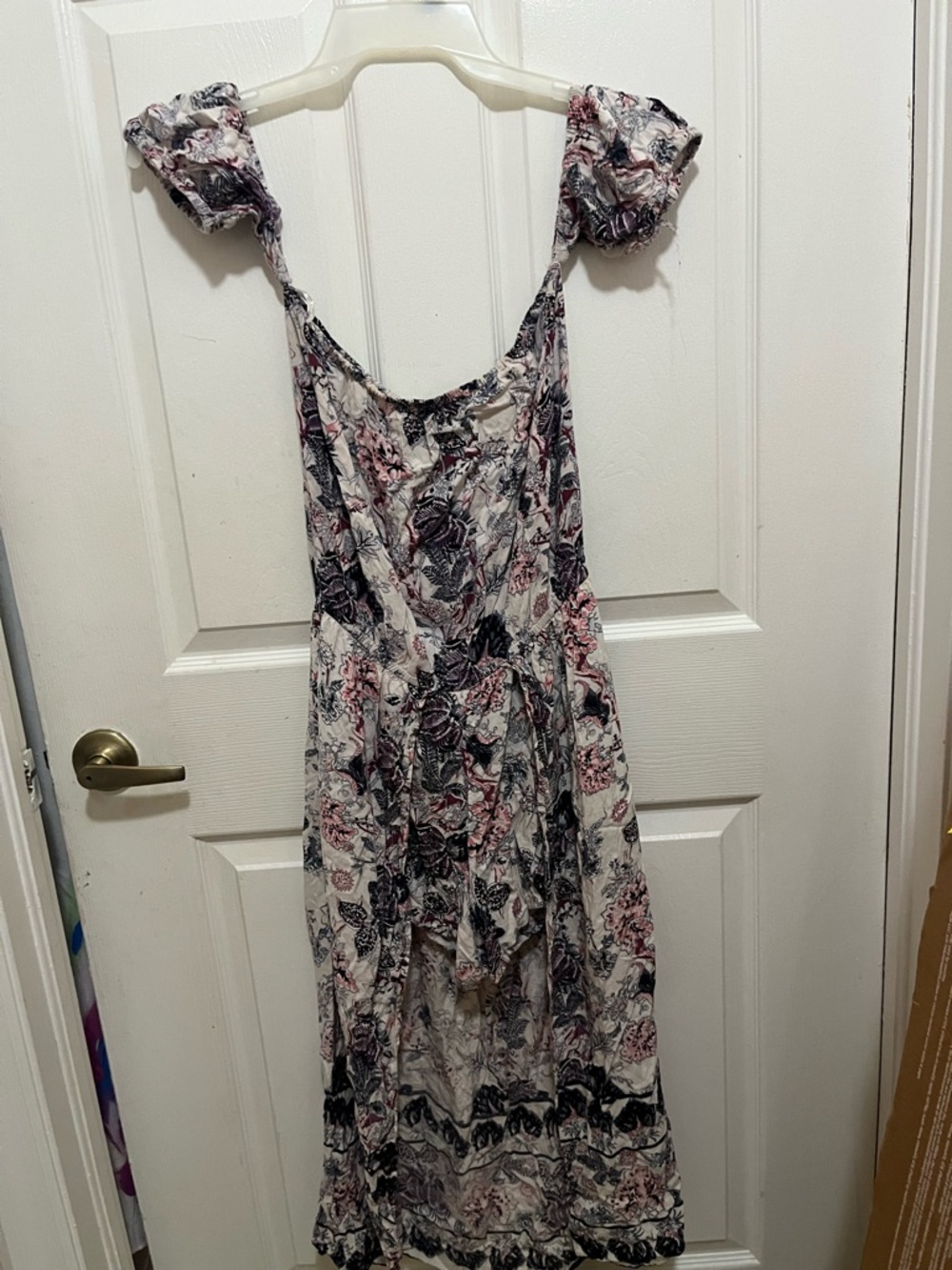 Angels Floral Maxi Dress - White, Black & Pink